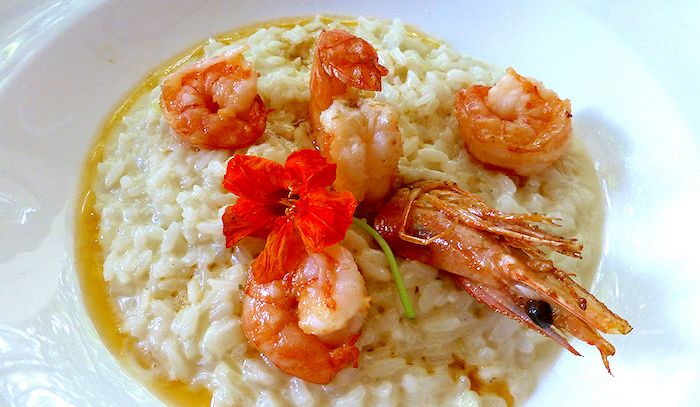 Risotto con code di gamberi e gorgonzola