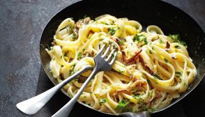Linguine alla carbonara di verdure