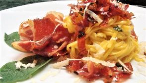 Tagliolini con culatello e parmigiano