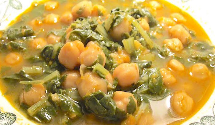 Zuppa di ceci e spinaci