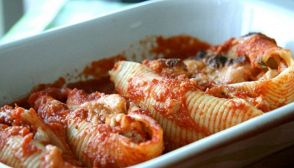 Conchiglie con salsa di scampi