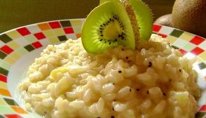 Risotto con kiwi e prosecco