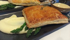 Sfogliette di asparagi e funghi in salsa cremosa
