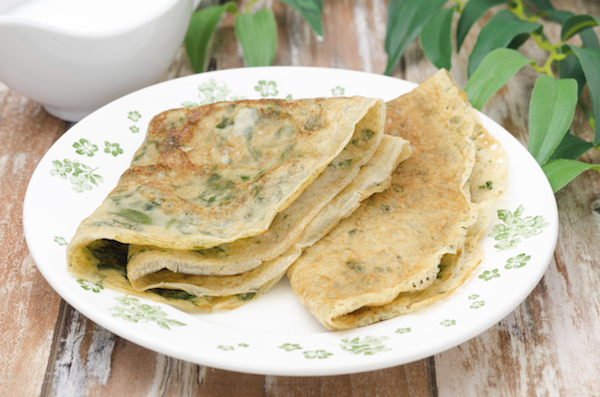 Crepes con funghi e erbette