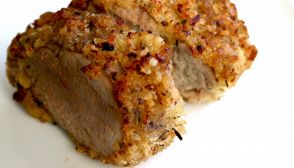 Arista in crosta di pane e noci