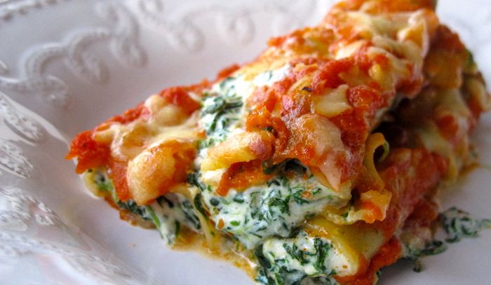 Cannelloni besciamella, ricotta e spinaci