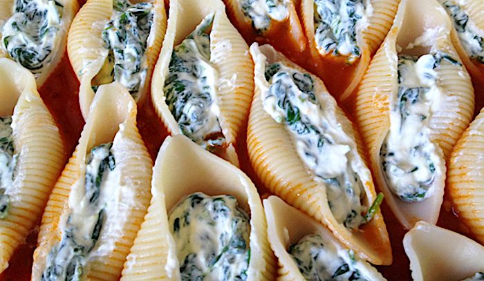 Conchiglioni ripieni ricotta e spinaci