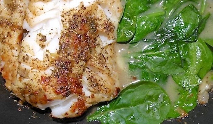 Merluzzo con spinaci