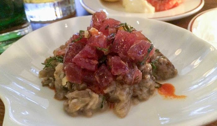 Tartare di tonno con melanzane