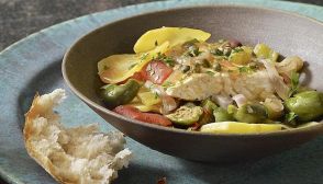 Rombo con patate e olive