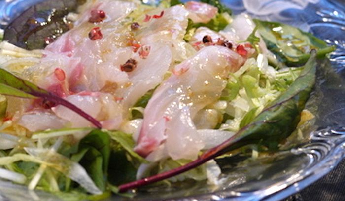 Insalata di agrumi con carpaccio di orata