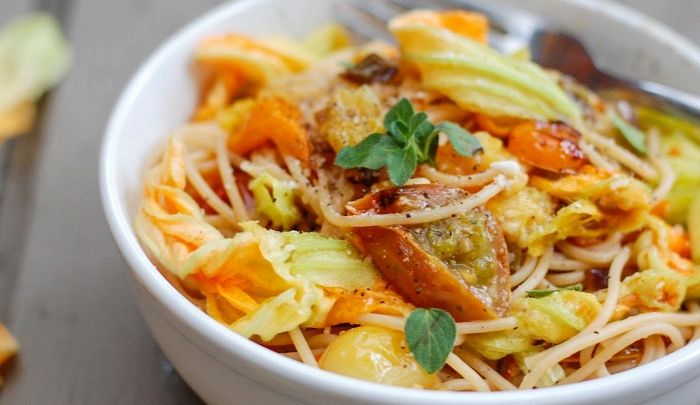 Spaghetti ai fiori di zucca