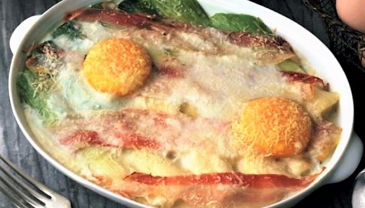 Porri e uova al forno