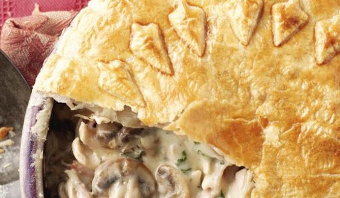 Torta con merluzzo e funghi