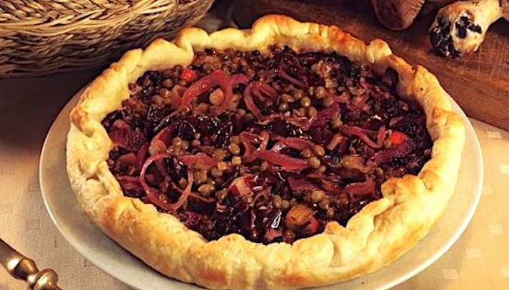 Torta di lenticchie e funghi