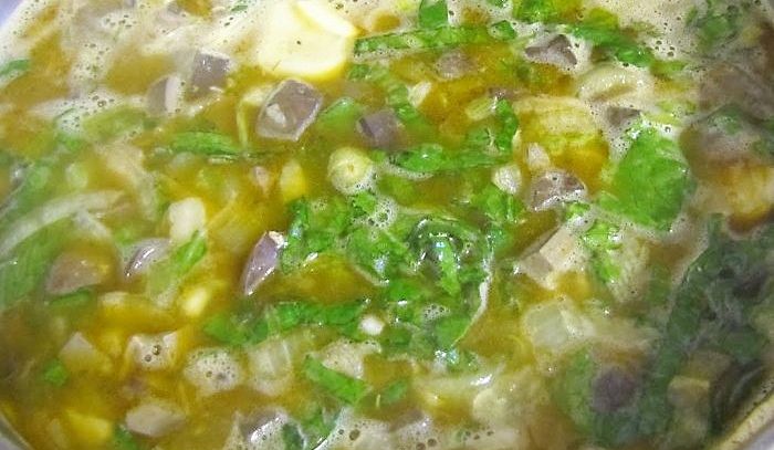 Minestra di maccheroncini e uova