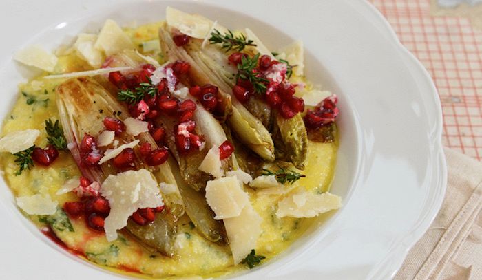 Polenta in forma con radicchio