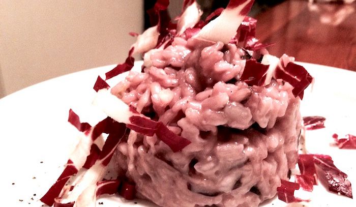 Risotto con radicchio e carciofi