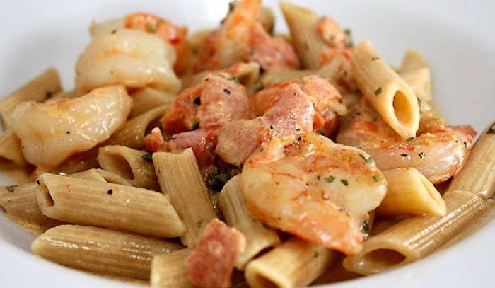 Penne ai gamberetti con Pernod