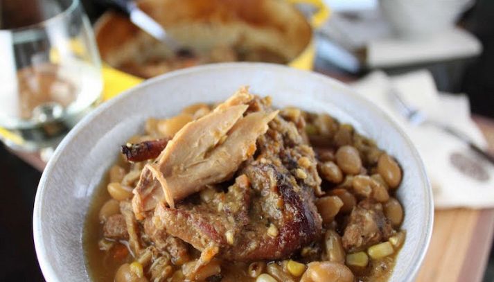 Coniglio in umido con fagioli