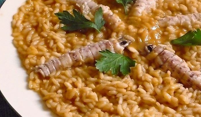 Riso mantecato alle erbe con scampi