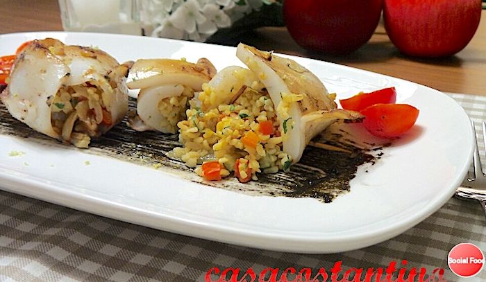 Seppie ripiene di bulgur e verdure