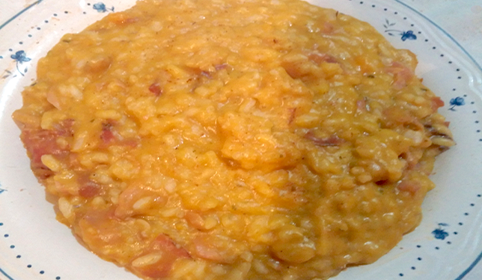Risotto alla zucca e speck