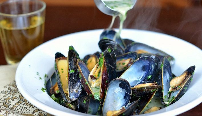 Zuppa di cozze al cocco