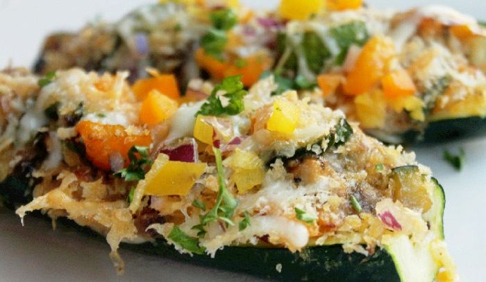 Zucchine a barchetta vegetariane