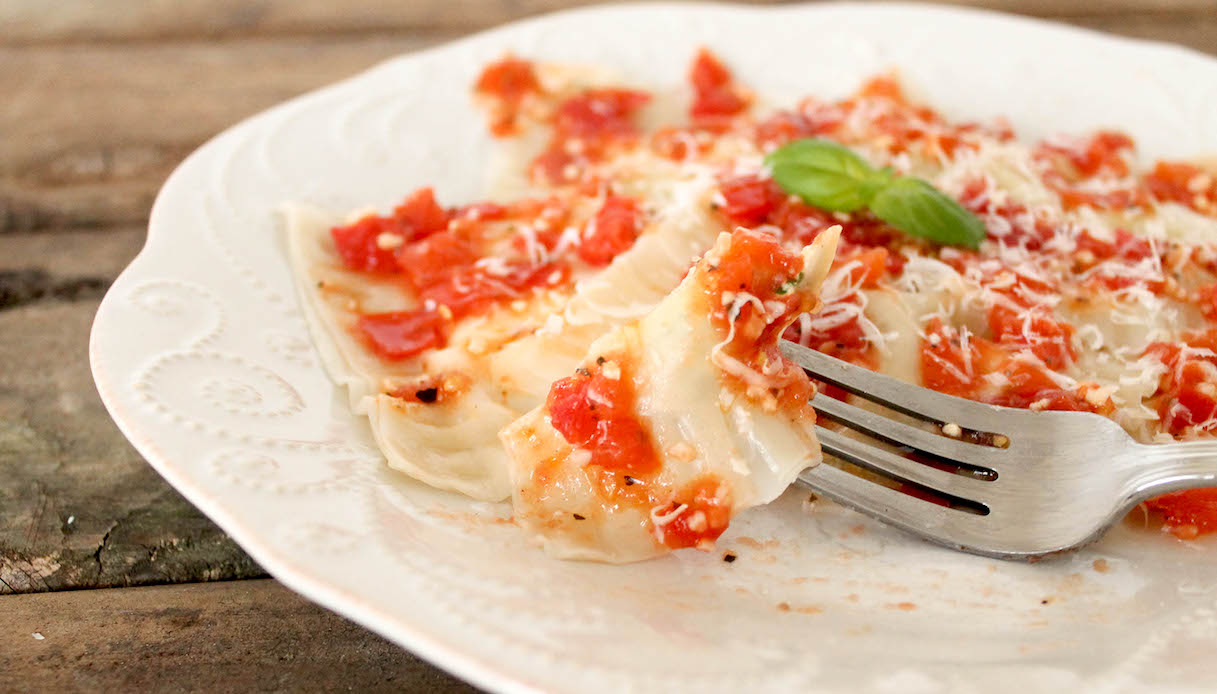 Ravioli ripieni di baccalà