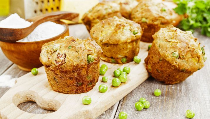 Mini muffin piselli e prosciutto