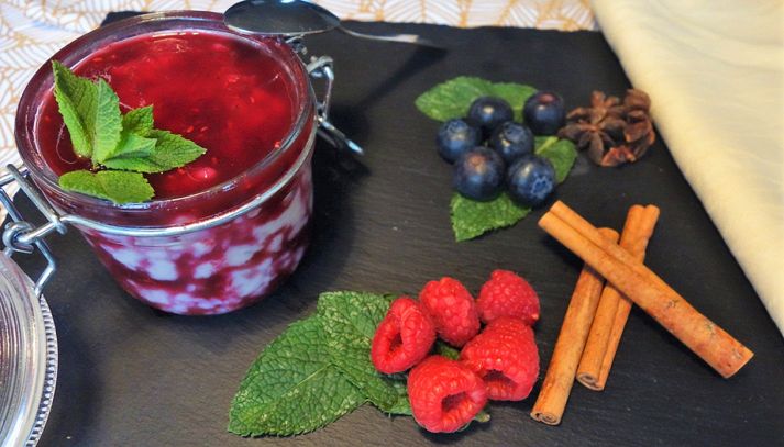 Budino Riso Gallo Aroma con latte di mandorla e frutti di bosco