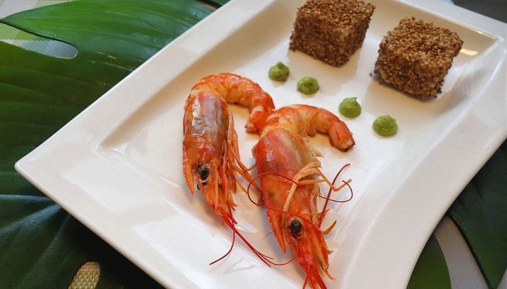 Cubotti di Riso Gallo Aroma al sesamo, avocado e gamberoni