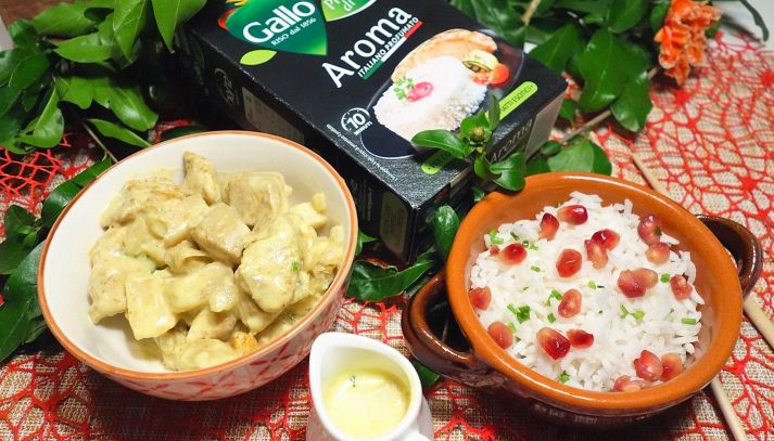 Pollo al curry con Riso Gallo Aroma e salsa di mela