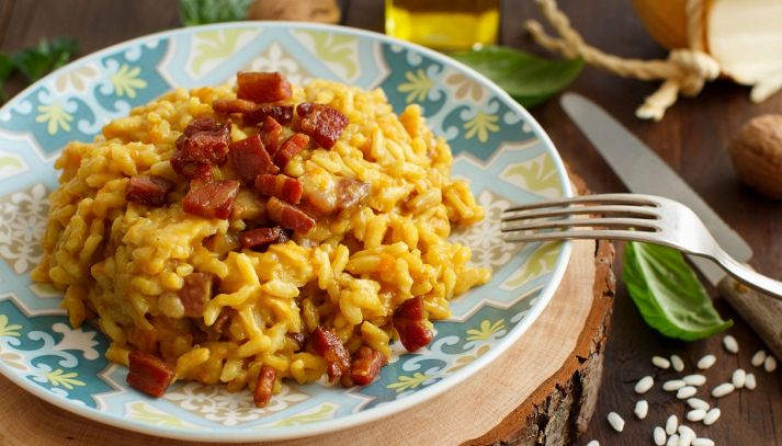 Risotto alla zucca e pancetta