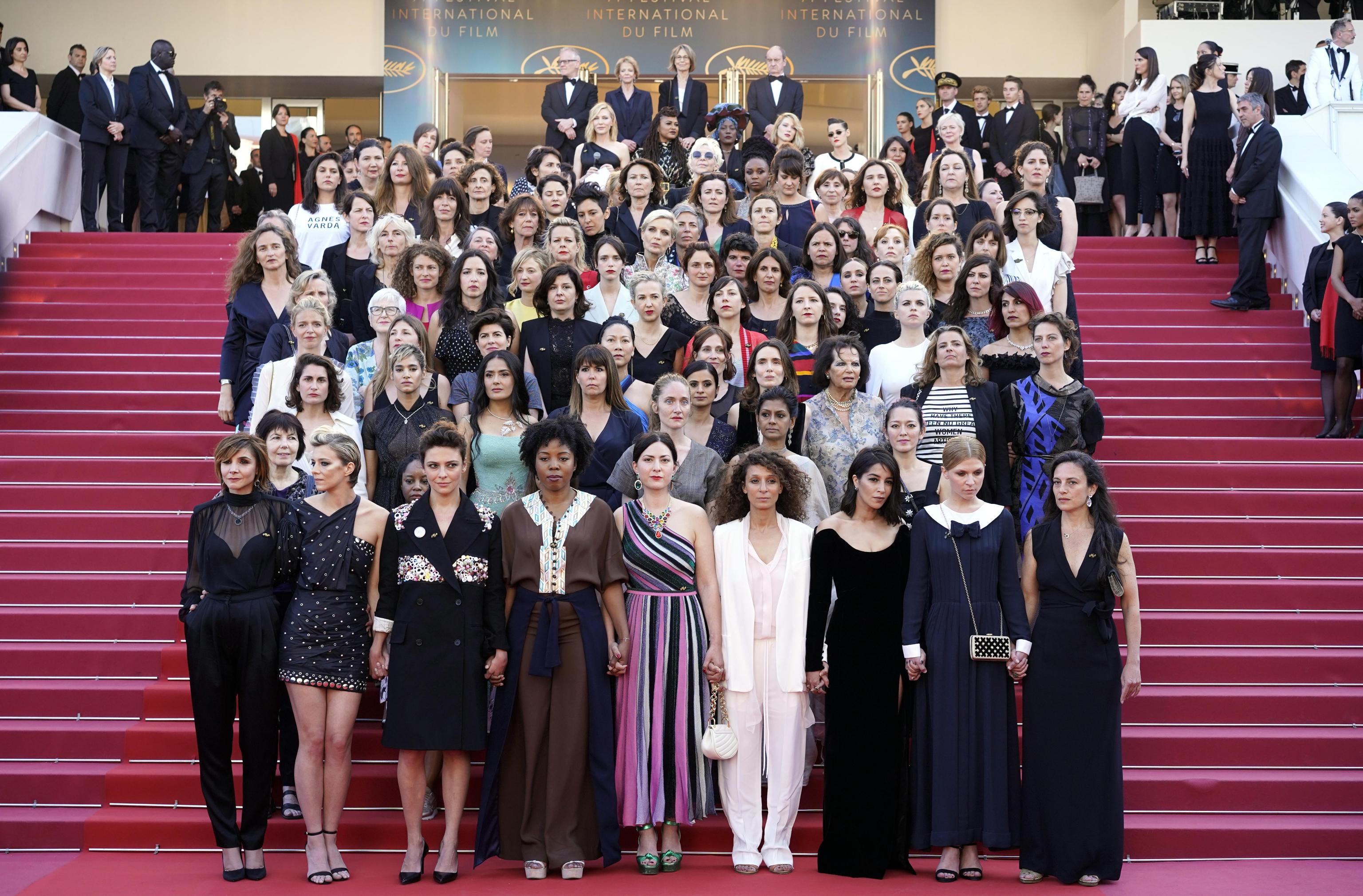 Storico red carpet Cannes, marcia donne