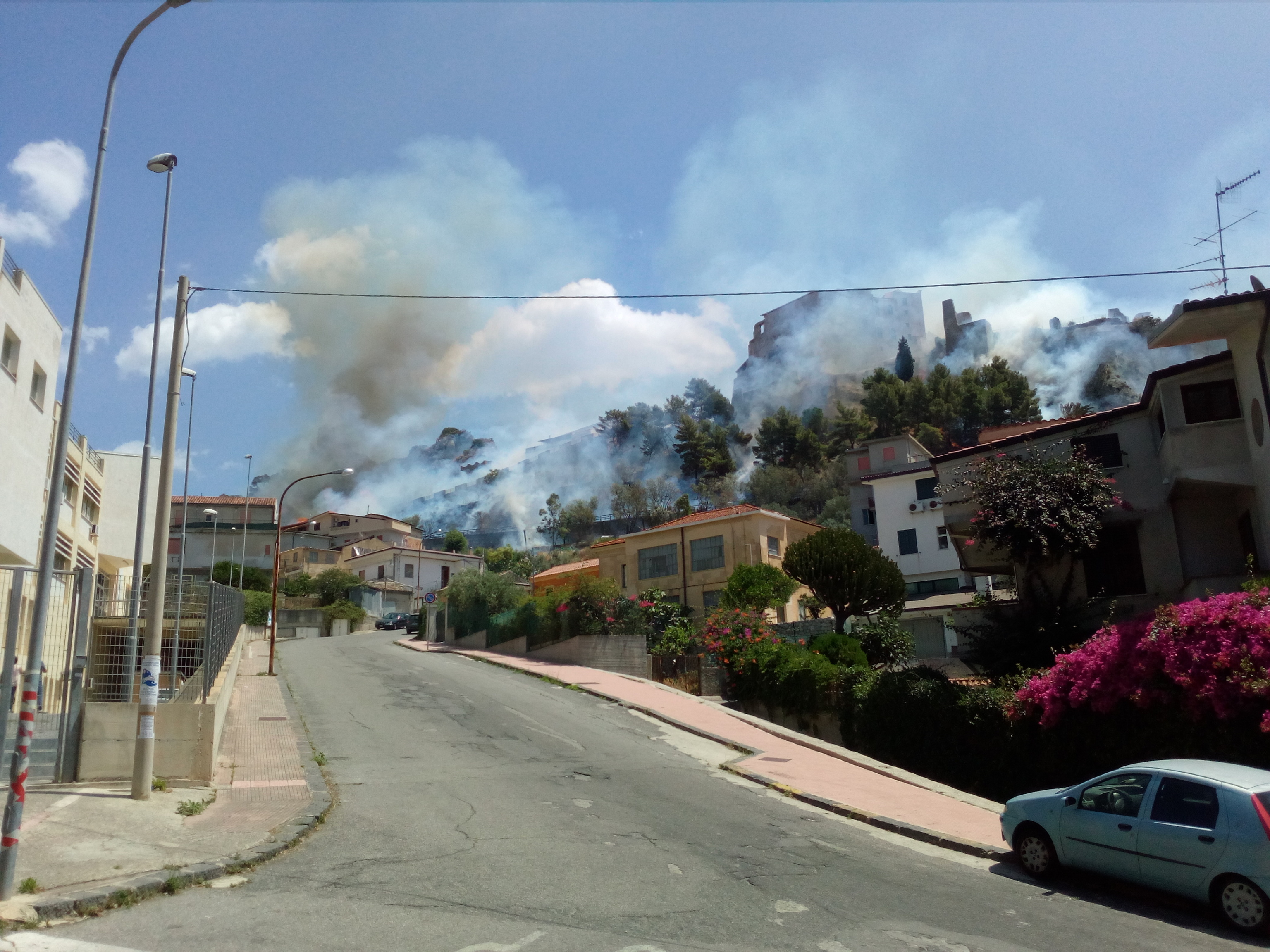 Incendio distrugge parco castello