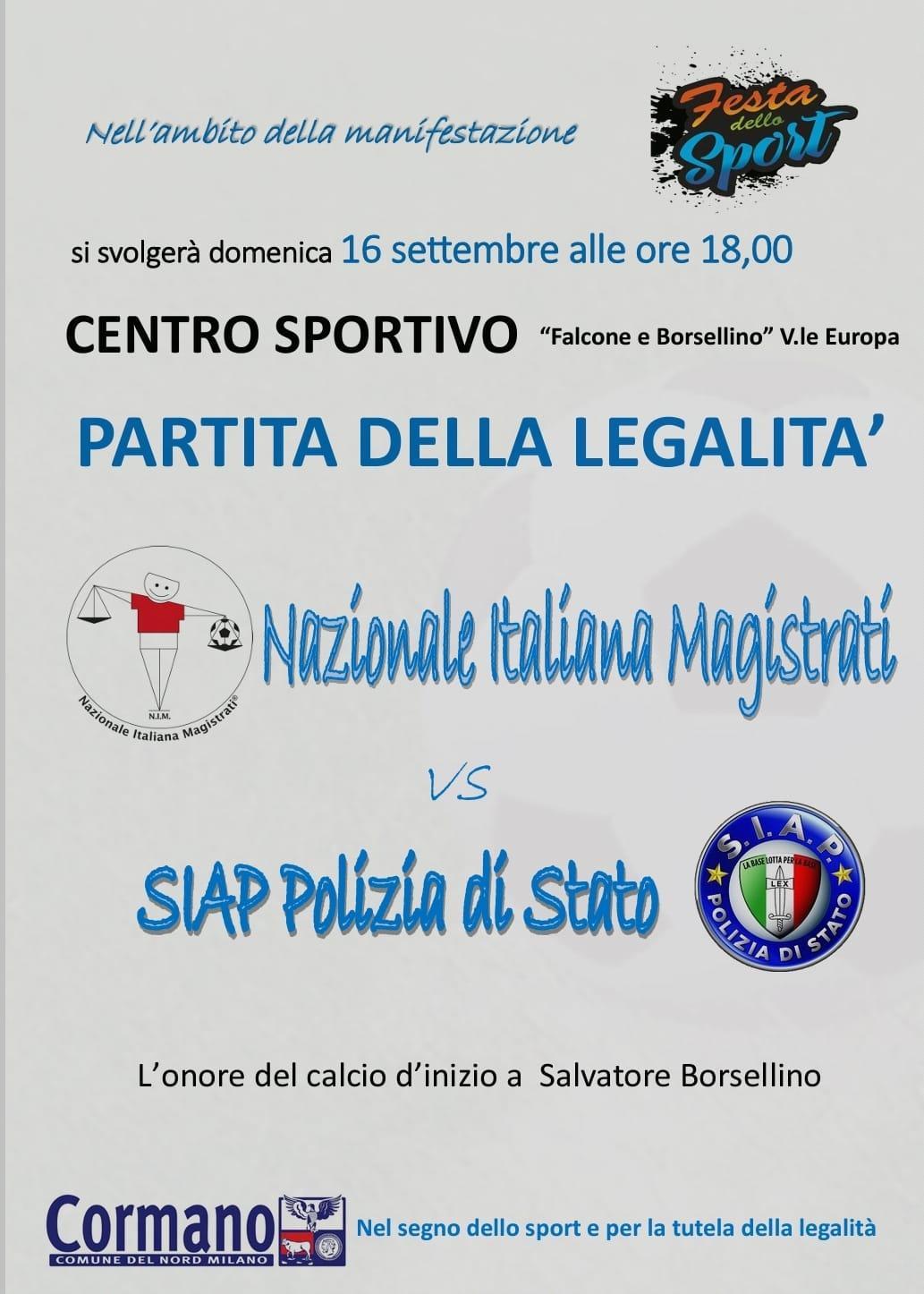 Salvatore Borsellino a partita Polizia