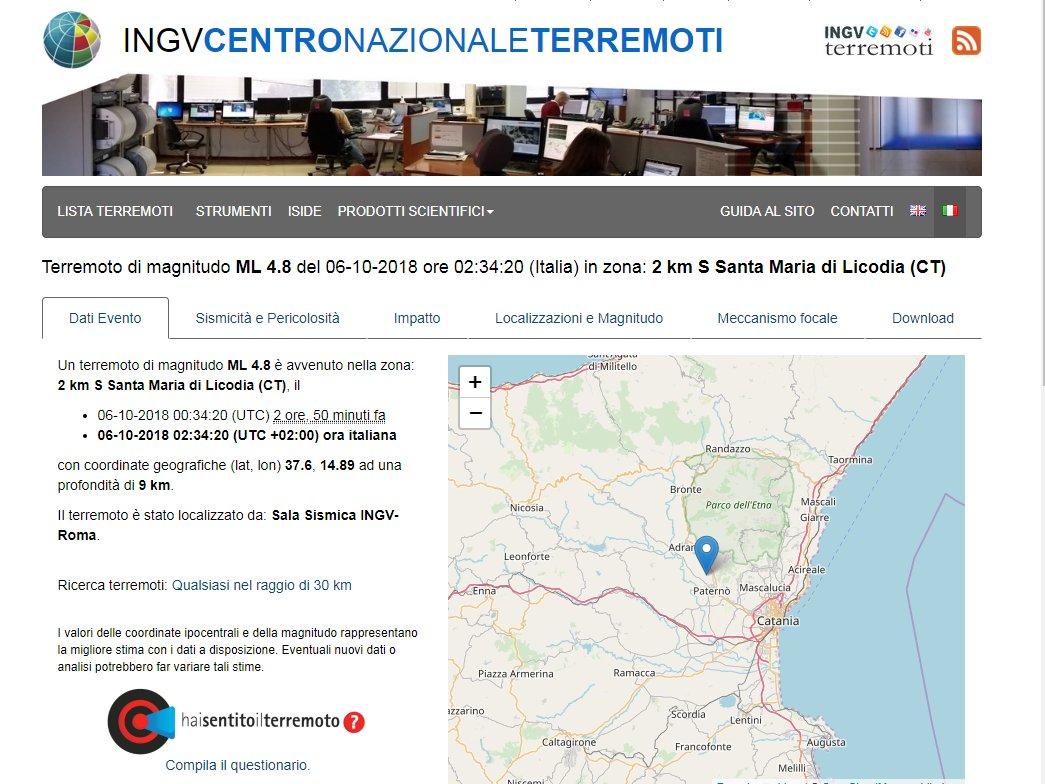 Sisma Catanese, crolli e gente in strada