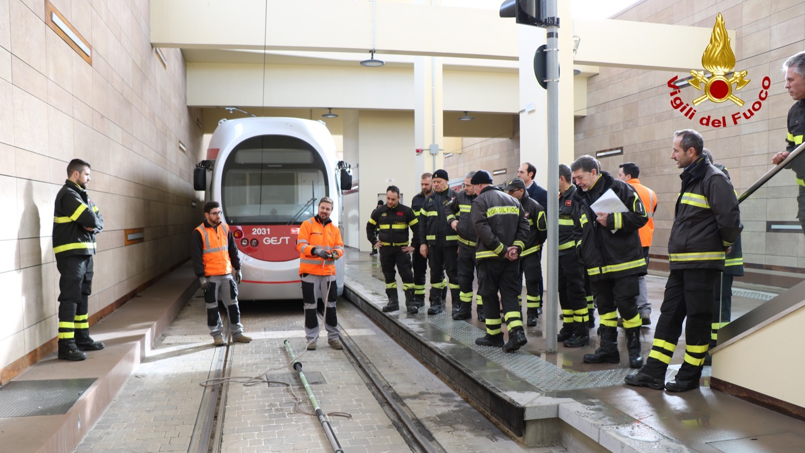 Sopralluogo Vvf tratto sotterraneo tram