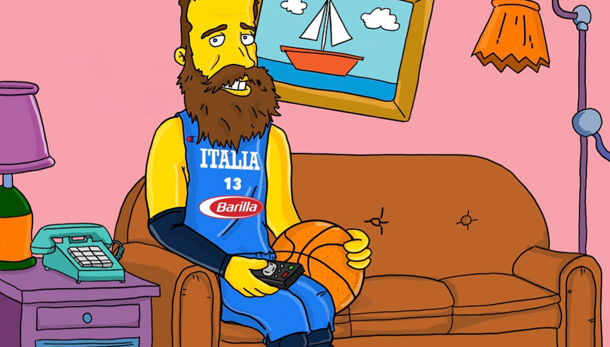 Il campione NBA Gigi Datome in versione Simpson trolla il web
