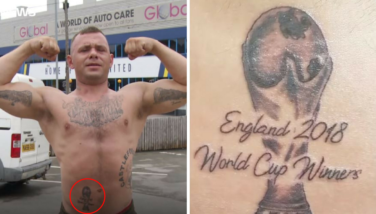 Si tatua la Coppa del Mondo, ma la sua squadra viene eliminata
