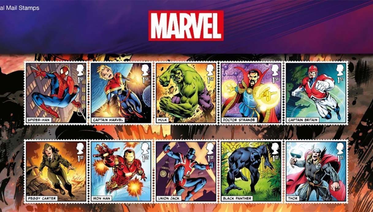 Arriva una linea di francobolli dedicata agli eroi della Marvel
