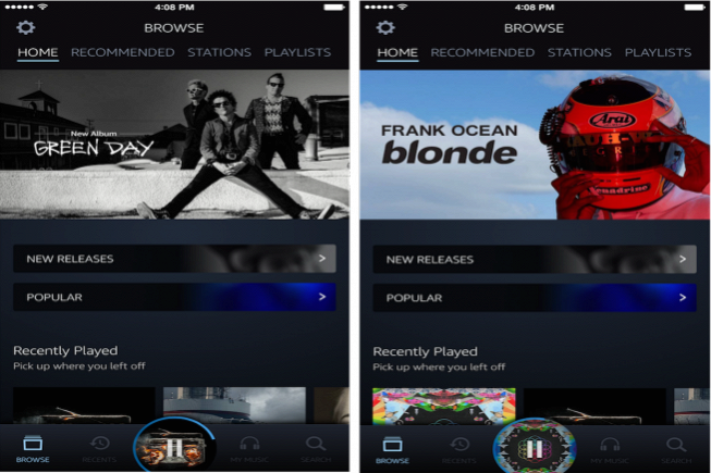 L'applicazione Amzon Music Unlimited