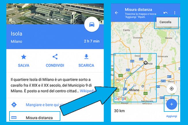 Misurare distanze Google Maps