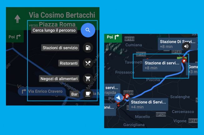 Benzinai e bancomat Google Maps