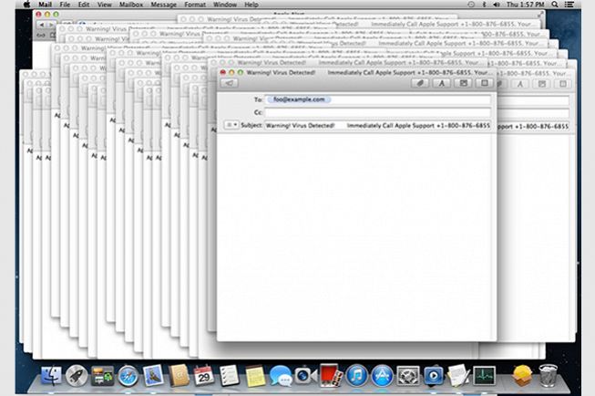 Screenshot di un Mac infettato