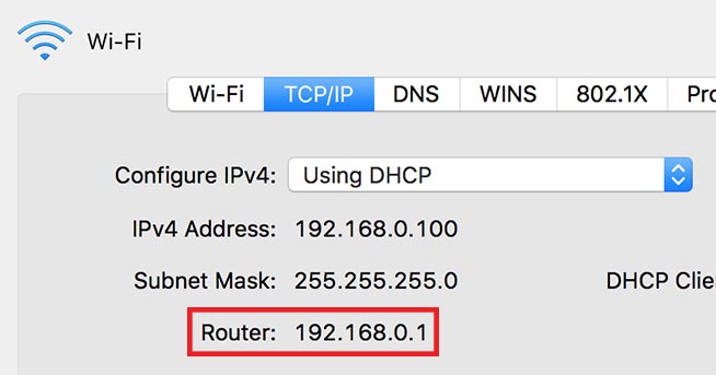 Indirizzo router Mac