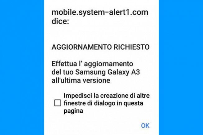 Uno dei messaggi con cui gli hacker cercano di rubare i dati agli utenti