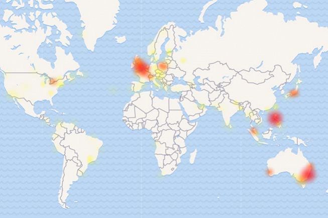 Le zone più colpite dal malfunzionamento di Facebook Messenger